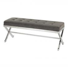 Uttermost 23430 - Uttermost Bijou Gray Fabric Bench