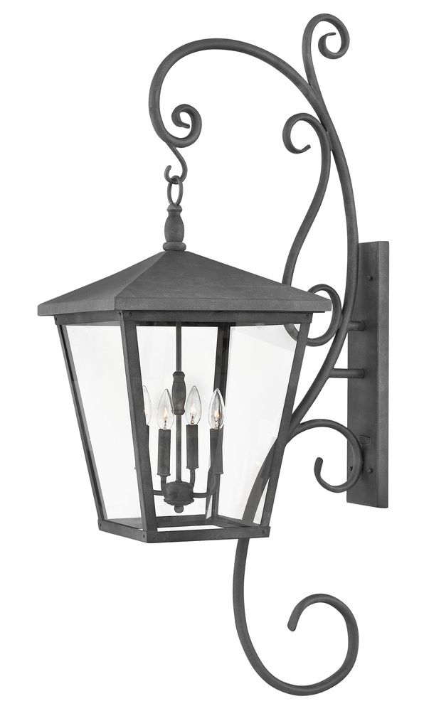 Double XL Wall Mount Lantern with Scroll