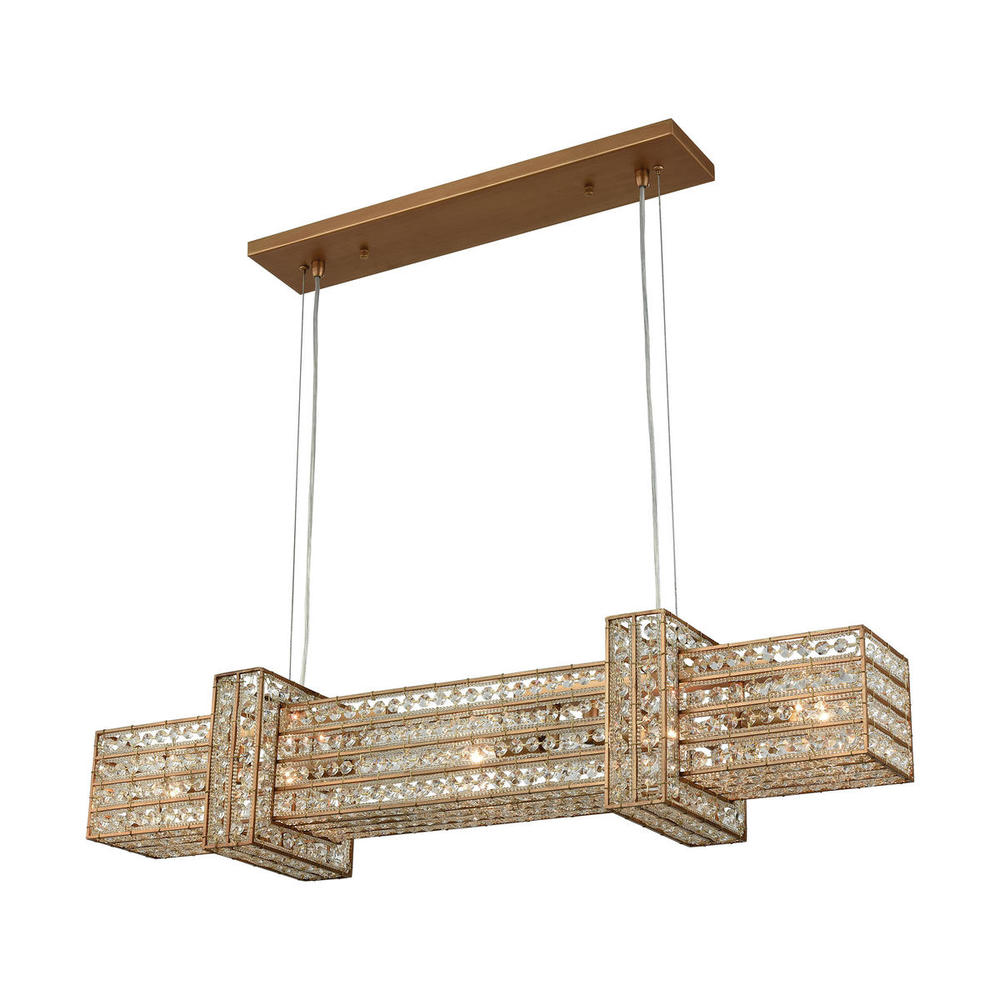 Lexicon 5-Light Chandelier in Matte Gold with Clear Crystal