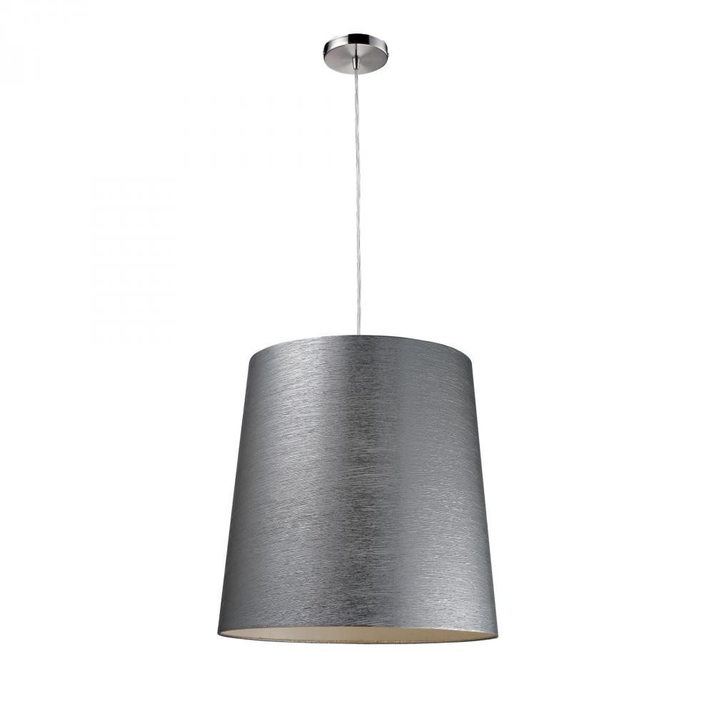 One Light Polished Chrome Drum Shade Pendant