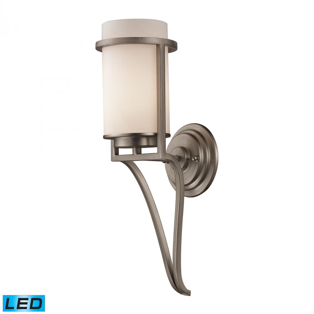 One Light Matte Nickel Wall Light