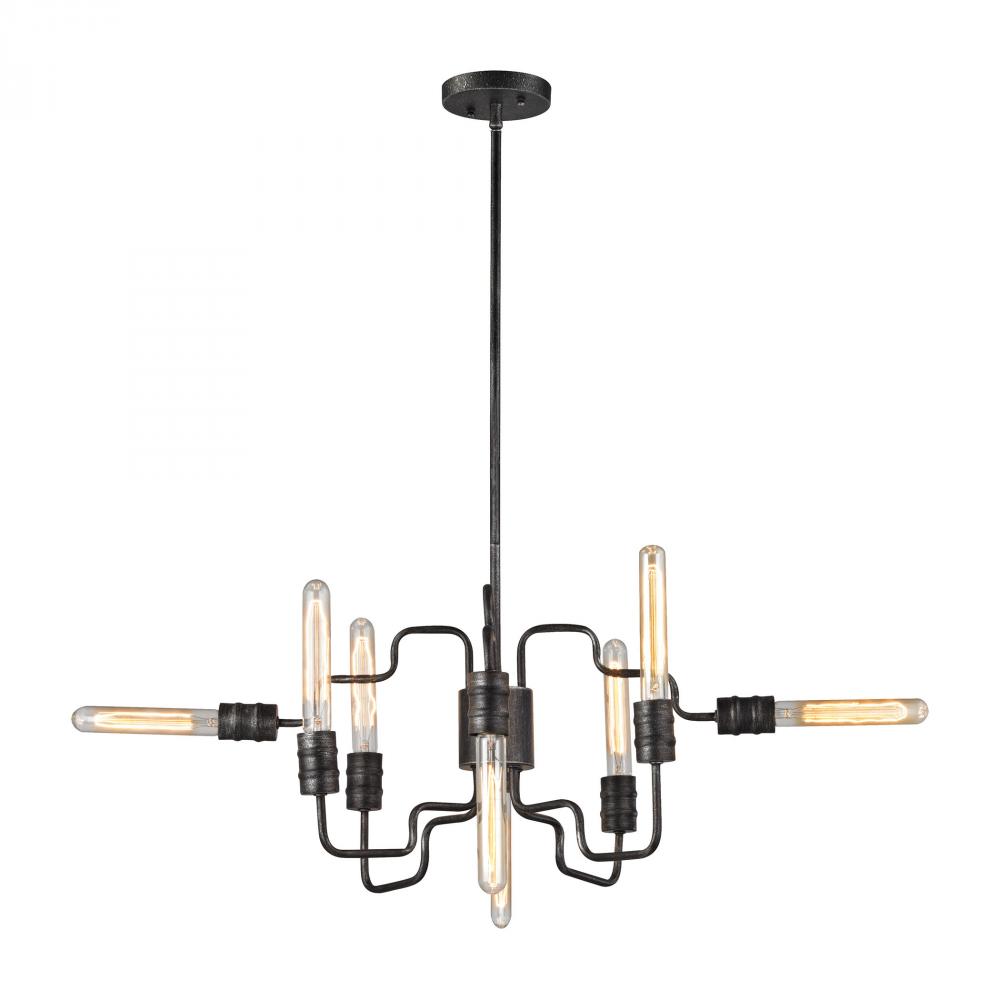 Transit 8-Light Chandelier in Silvered Graphite