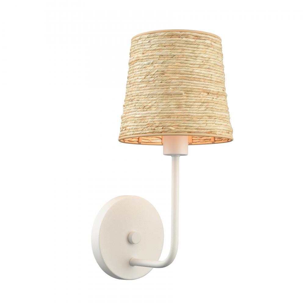 Abaca 15'' High 1-Light Sconce - Textured White