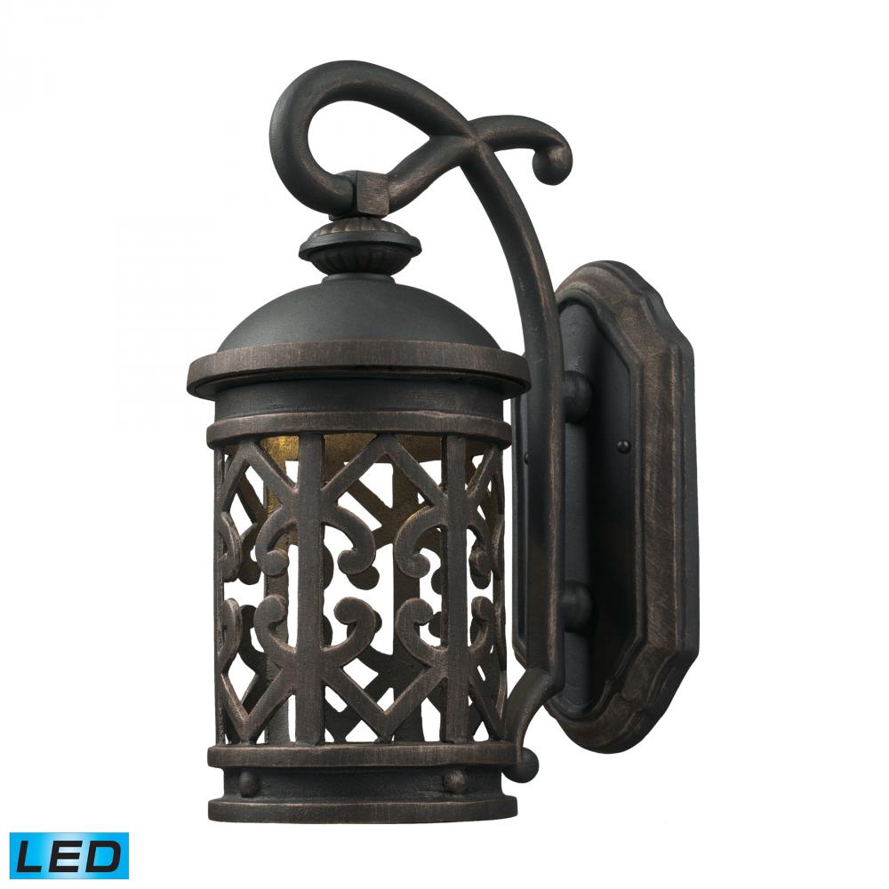 One Light Weathered Charcoal Wall Lantern