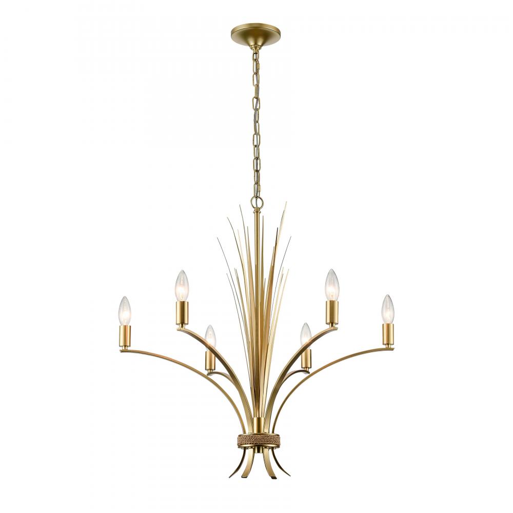 Biscayne Bay 26'' Wide 6-Light Chandelier - Champagne Gold