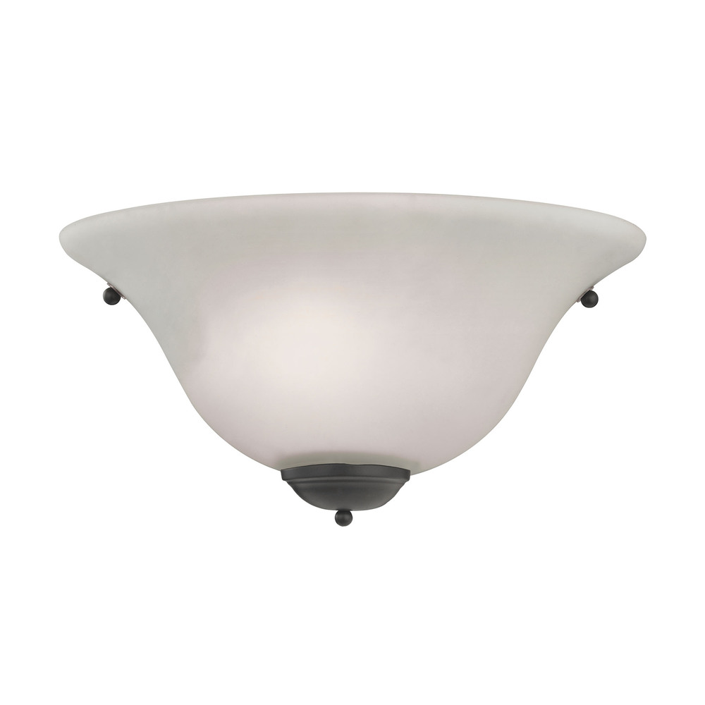 Thomas - 1-Light Wall Sconce in Oil Rubbed Bronze with White Glass