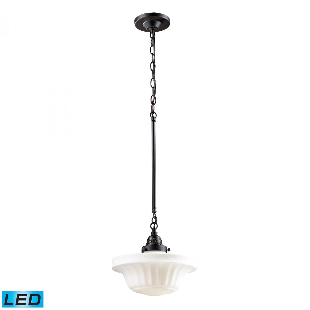 Qunton Parlor 1 Light LED Pendant In Oiled Bronz