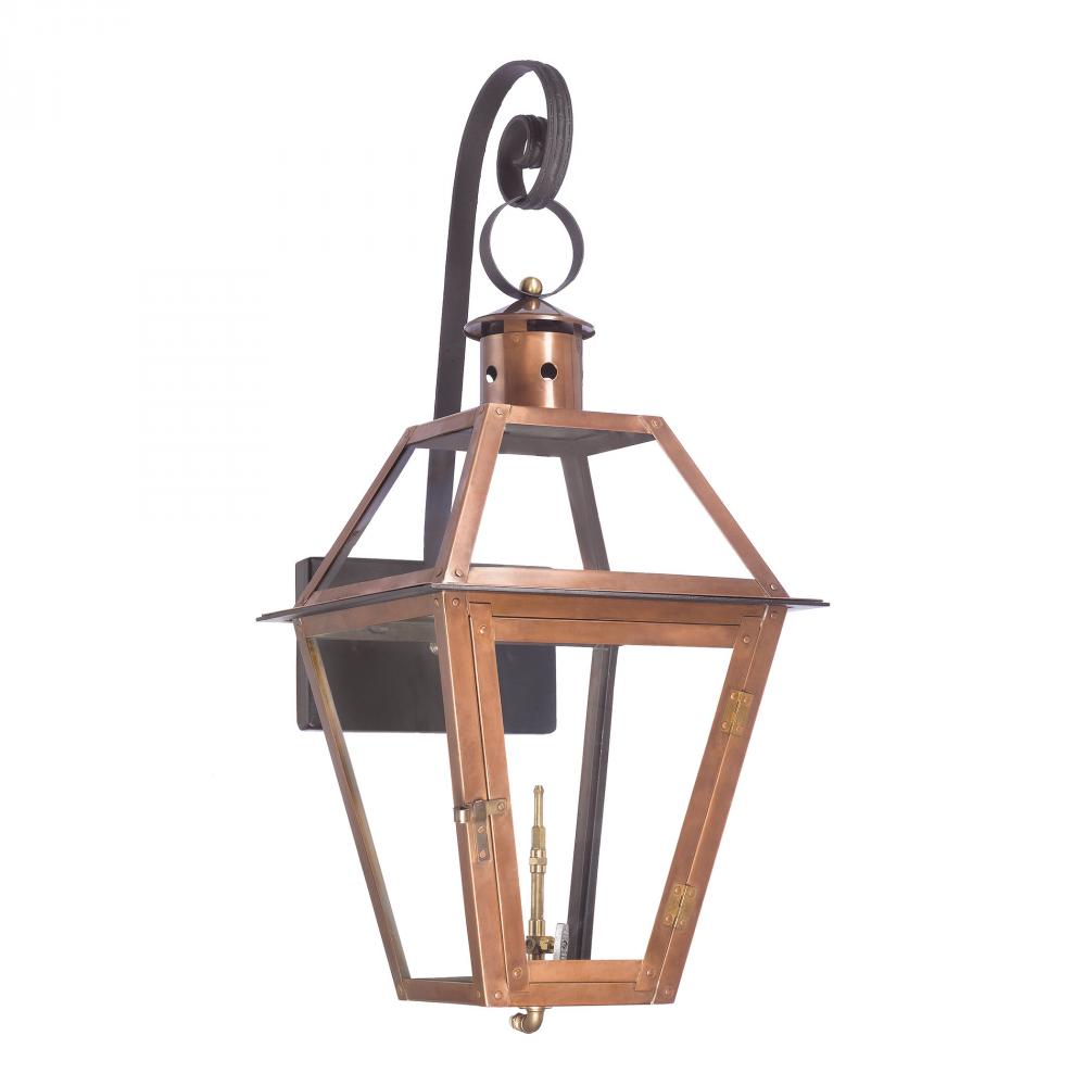 Grande Isle Outdoor Gas Wall Lantern In Aged Cop