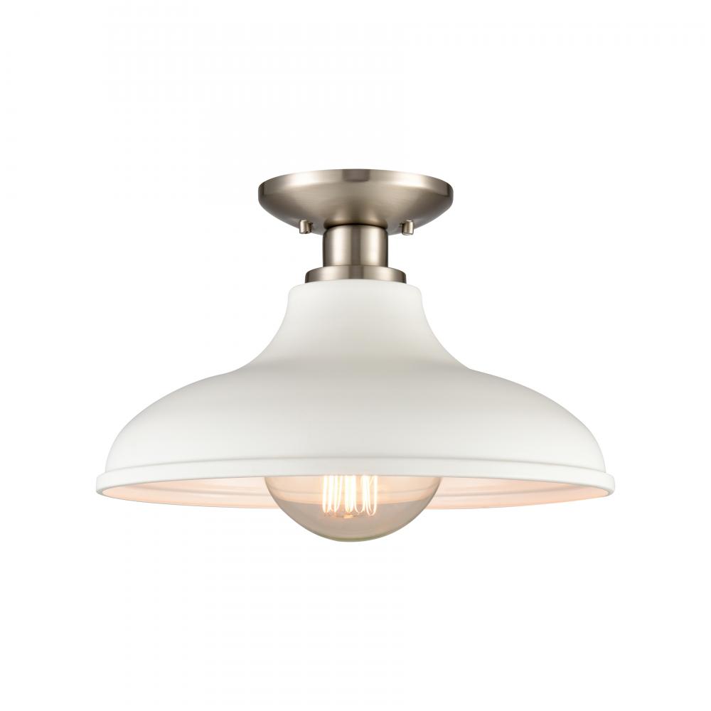 Grenville 13'' Wide 1-Light Semi Flush Mount - Brushed Nickel