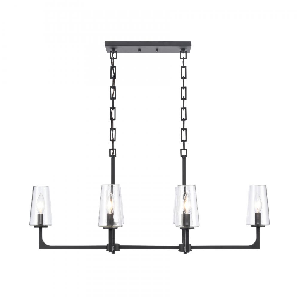 Fitzroy 36'' Wide 6-Light Linear Chandelier - Matte Black