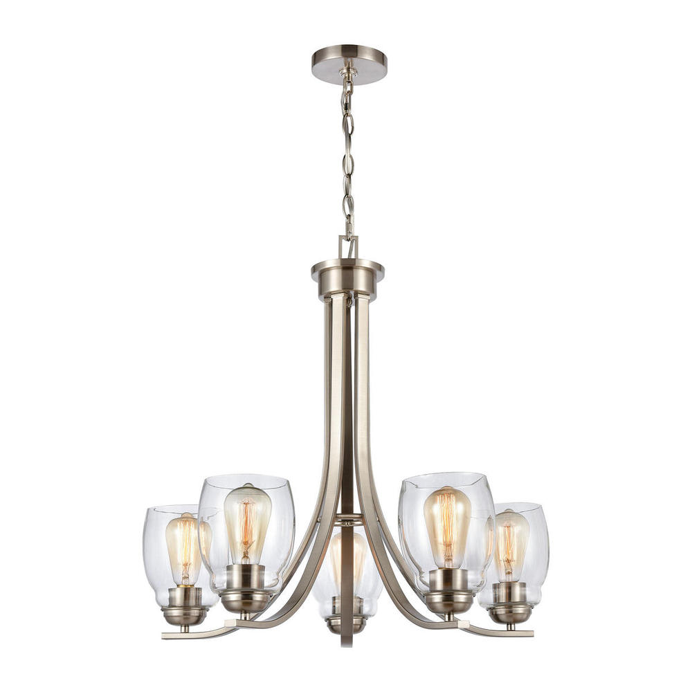 Thomas - Calistoga 25'' Wide 5-Light Chandelier - Brushed Nickel