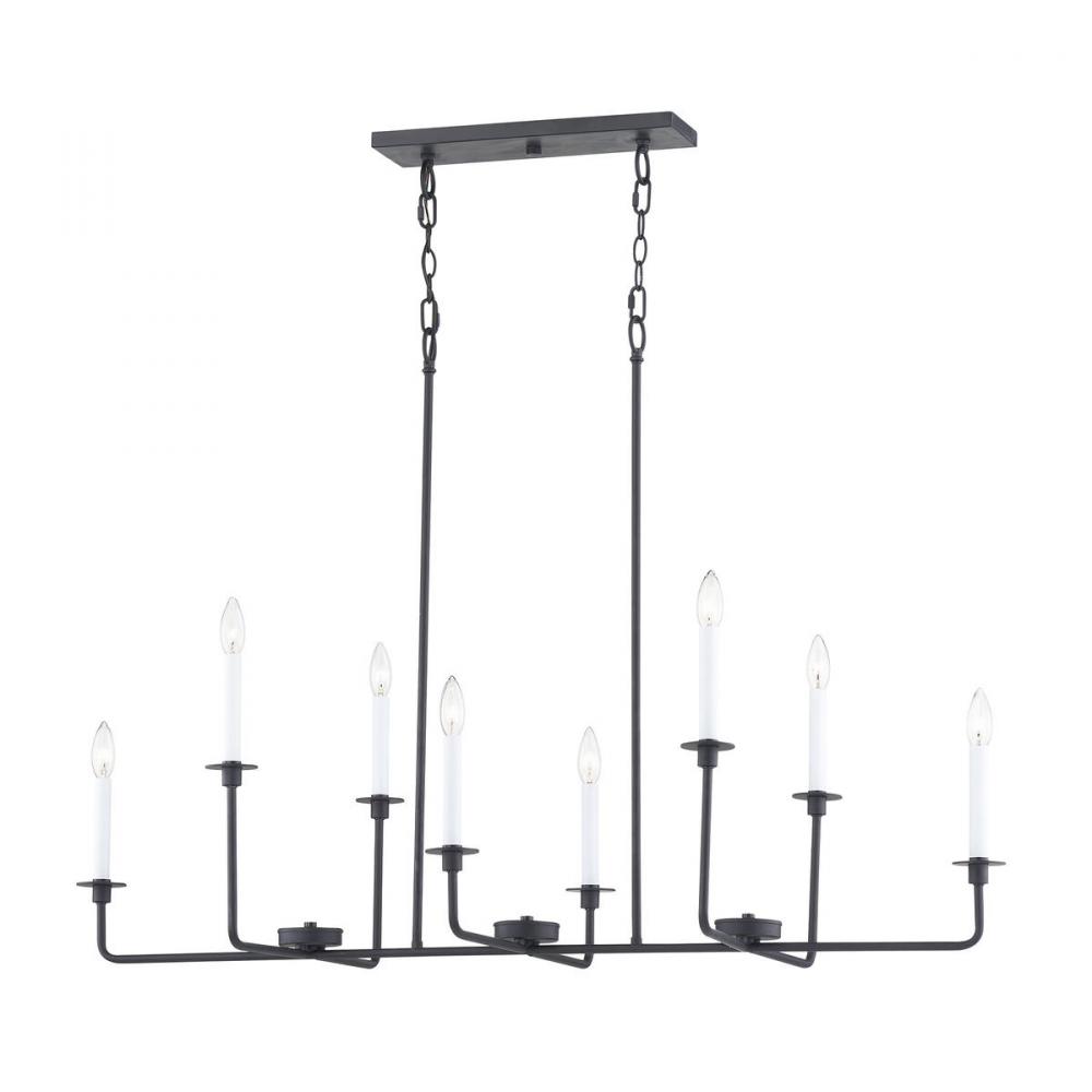 Thomas - Lexington Green 48'' Wide 8-Light Linear Chandelier - Matte Black