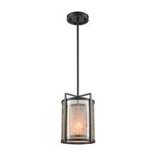 ELK Home 16191/1 - Stasis 1-Light Mini Pendant in Oil Rubbed Bronze with Tan and Clear Mica Shade