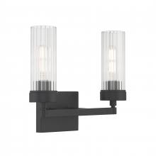  2612-MB-CL - Lida 14'' Wide 2-Light Vanity Light - Matte Black