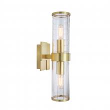  8149-SB-CL - Stripe 15.25'' High 2-Light Sconce - Satin Brass