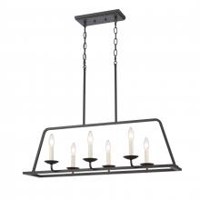  90251/6 - Ellisville 34'' Wide 6-Light Chandelier - Matte Black